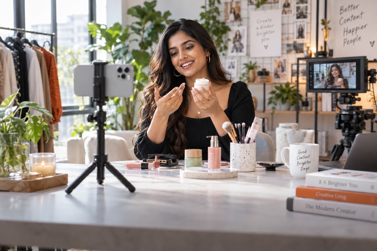 Illustrative creator filming lifestyle content